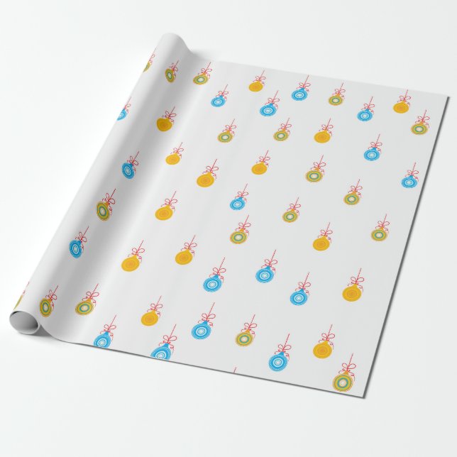 Papel De Presente Padrão de enfeite de árvore de Natal (Desenrolado)