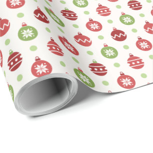 Papel De Presente Padrão de enfeite de Natal Vermelho e Verde