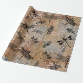 Papel De Presente Padrão de Entomologia Desconfortável do Dragonfly