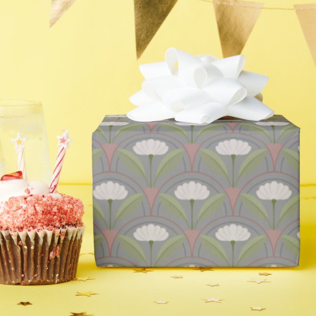 Papel De Presente Padrão de escala com branco (Festa de aniversário)