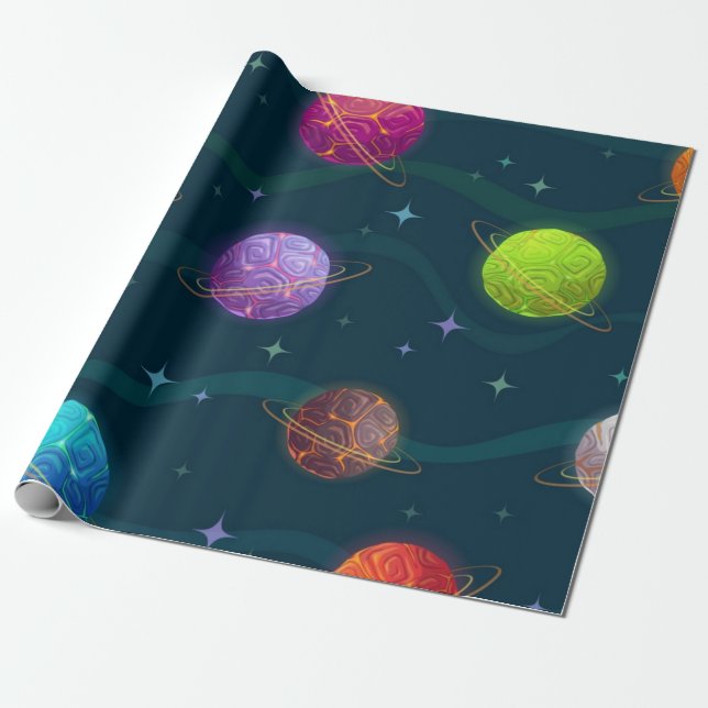 Papel De Presente Padrão de espaço (Desenrolado)