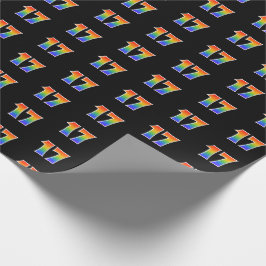 Papel De Presente Padrão de Espectro de Arco-íris Divertido "17" Núm