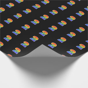 Papel De Presente Padrão de Espectro do Arco-Íris Divertido "2" N