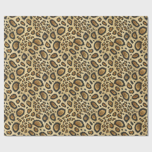 Papel De Presente Padrão de Estampa de Leopardo – Design de Pele de  (Aberto)