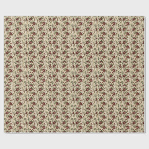 Papel De Presente Padrão de Estampa Floral Rosa Vintage - Design de
