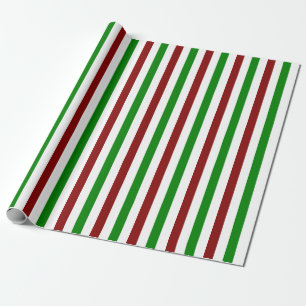 Papel De Presente Padrão de estilo de Natal vermelho, branco e verde