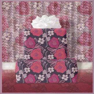 Papel De Presente Padrão de Estilo Floral