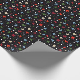 Papel De Presente Padrão de Estrela Colorido