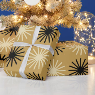 Papel De Presente Padrão de Estrela Explosiva Modernista de Meados d
