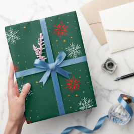 Papel De Presente Padrão de Estrela Simples Moderna Mínima de Natal
