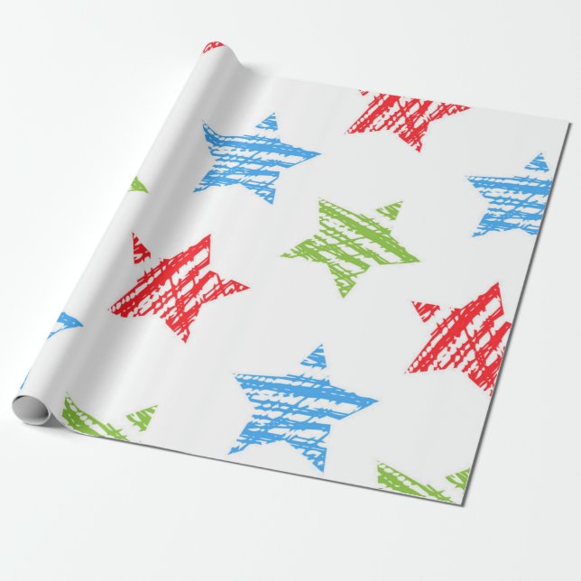 Papel De Presente Padrão de estrelas (Desenrolado)