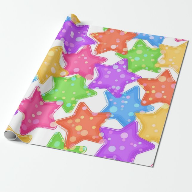 Papel De Presente Padrão de estrelas (Desenrolado)