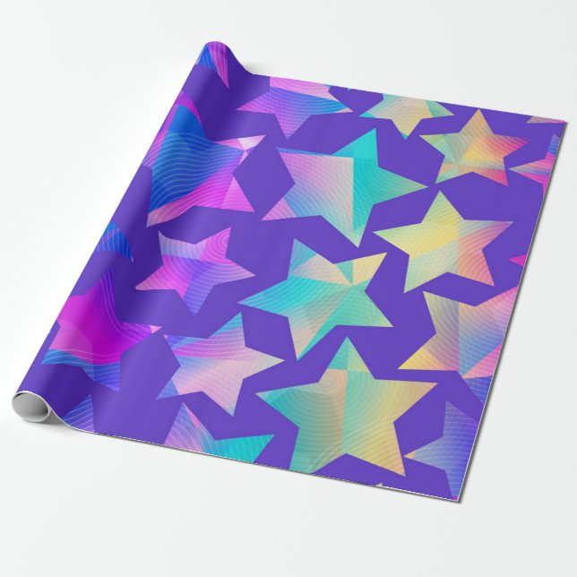 Papel De Presente Padrão de estrelas (Desenrolado)