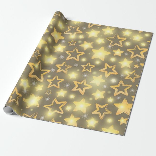 Papel De Presente Padrão de estrelas (Desenrolado)