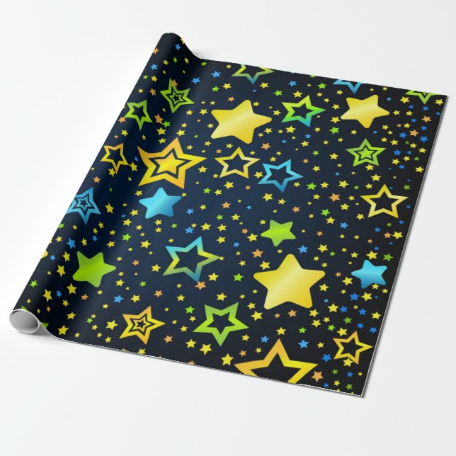 Papel De Presente Padrão de estrelas (Desenrolado)