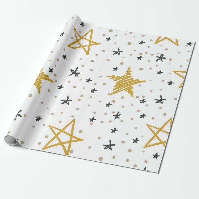 Papel De Presente Padrão de estrelas (Desenrolado)