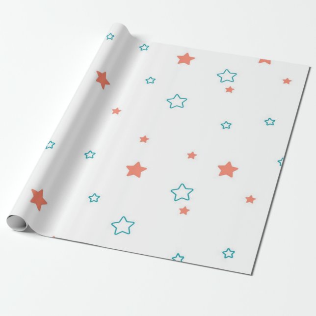 Papel De Presente Padrão de estrelas (Desenrolado)