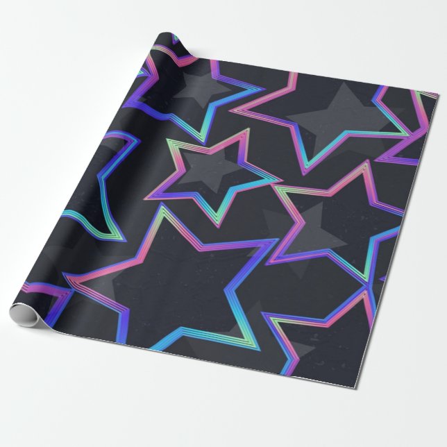Papel De Presente Padrão de estrelas (Desenrolado)