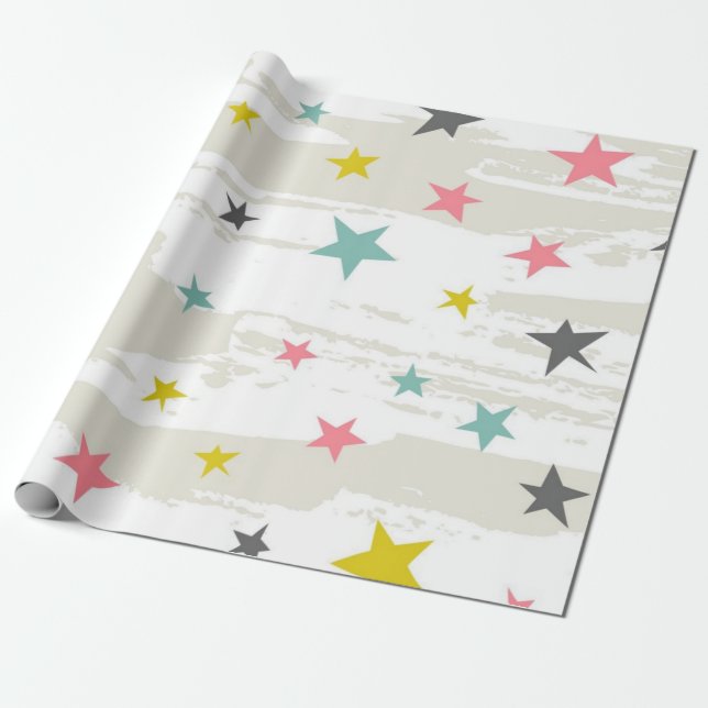 Papel De Presente Padrão de estrelas (Desenrolado)