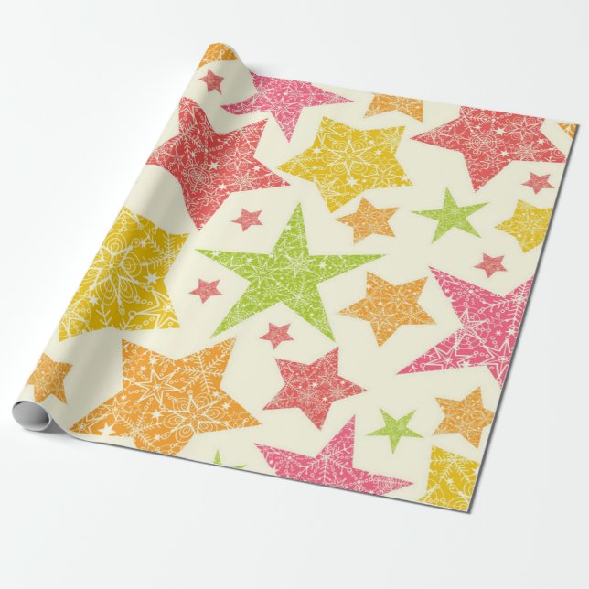 Papel De Presente Padrão de estrelas (Desenrolado)