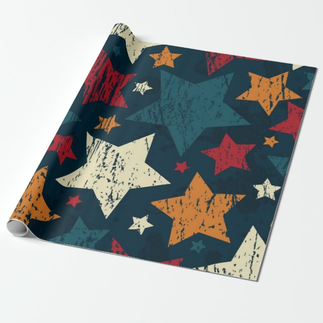 Papel De Presente Padrão de estrelas (Desenrolado)