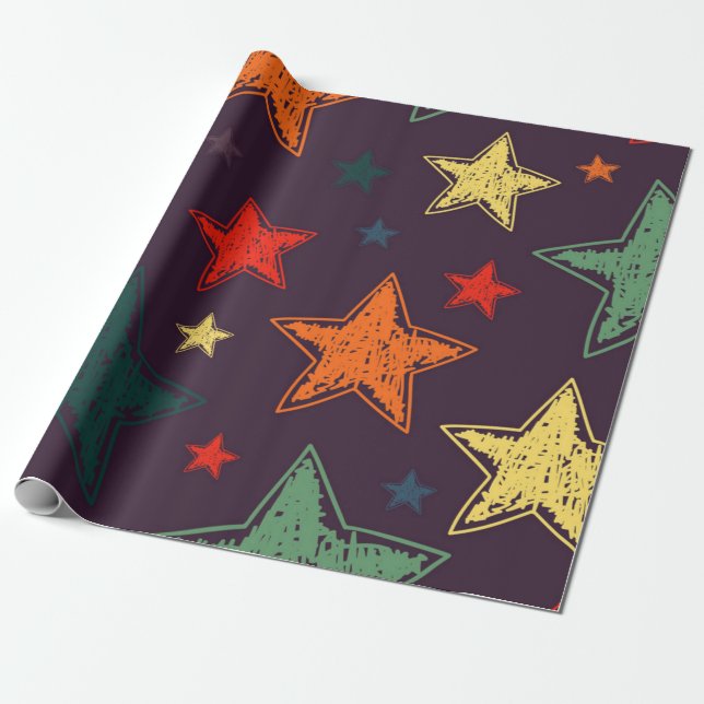 Papel De Presente Padrão de estrelas (Desenrolado)
