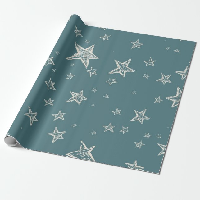 Papel De Presente Padrão de estrelas (Desenrolado)