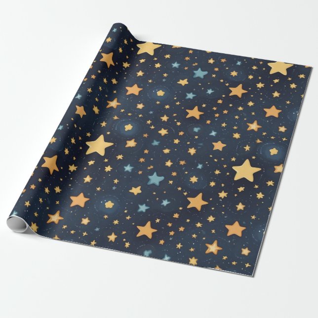 Papel De Presente Padrão de estrelas (Desenrolado)