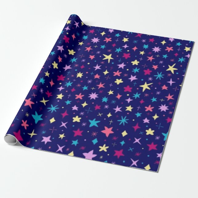 Papel De Presente Padrão de estrelas (Desenrolado)