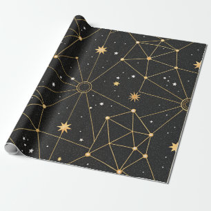 Papel De Presente Padrão de Estrelas da Constelação Celeste (3)
