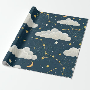Papel De Presente Padrão de Estrelas da Constelação Celeste (6)