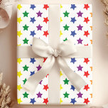 Papel De Presente Padrão de Estrelas do Arco-Íris<br><div class="desc">Enrole seus presentes em uma explosão de cor e se divirta com este papel de embrulho caprichoso com um vibrante arco-íris de estrelas. O padrão lúdico é perfeito para aniversários, chás de fraldas, ou qualquer celebração que exija um toque de magia. Feito com papel de alta qualidade, este presente embrulhado...</div>