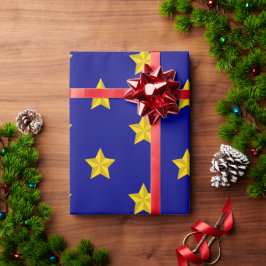 Papel De Presente Padrão de estrelas Douradas, Marinho azul, exclusi