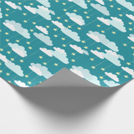 Papel De Presente Padrão de estrelas e nuvens caindo