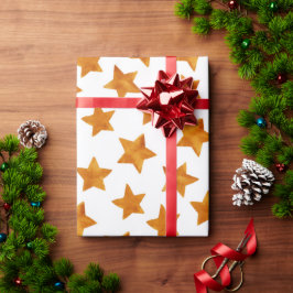Papel De Presente Padrão de Estrelas Imaginosas de Aquarela