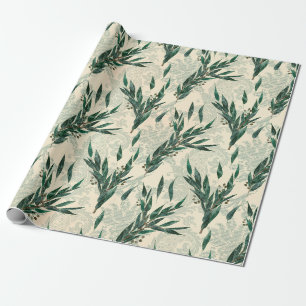 Papel De Presente Padrão de Eucalipto