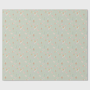 Papel De Presente Padrão de Fada Pastel Design de Borboleta Fofo par