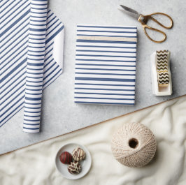 Papel De Presente Padrão de Faixa Azul