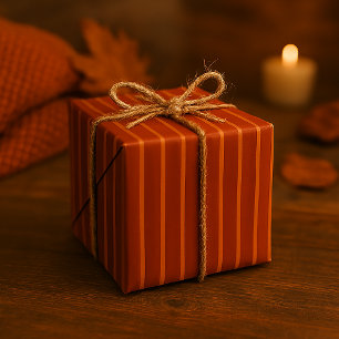 Papel De Presente Padrão de Faixa de outono Clássica