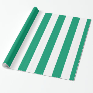 Papel De Presente Padrão de faixa extra grande branco verde Jade
