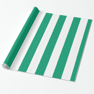 Papel De Presente Padrão de faixa extra grande branco verde Jade