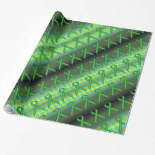 Papel De Presente Padrão de Faixa Verde Padrão por Kenneth Yoncich