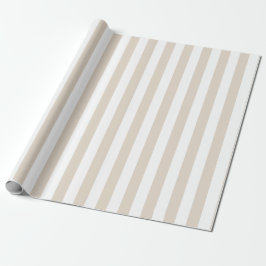 Papel De Presente Padrão de faixa vertical bege e branco