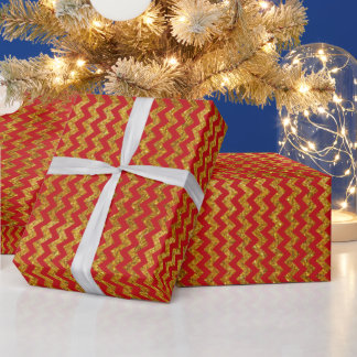 Papel De Presente Padrão de faixas de diafragma de ouro vermelho ele