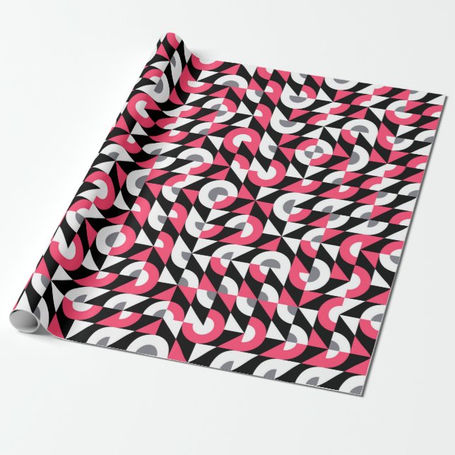 Papel De Presente Padrão de falha visual com geometri em negrito (Desenrolado)
