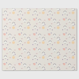Papel De Presente Padrão de Fantasma da Costa Assustadora Pastel