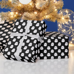Papel De Presente Padrão de Fantasma Fofo – Design Perfeito para o H