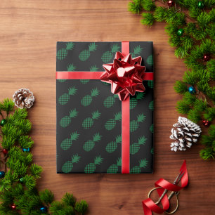 Papel De Presente Padrão de Feriado de Abacaxi Fofo Verde