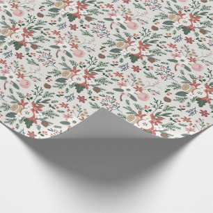 Papel De Presente Padrão de Feriado de Folhagem Moderna em Watercol