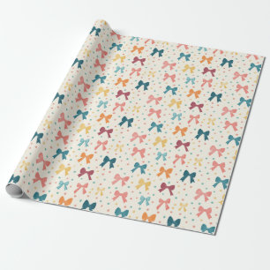 Papel De Presente Padrão de Fita Coquete com Bolinhas